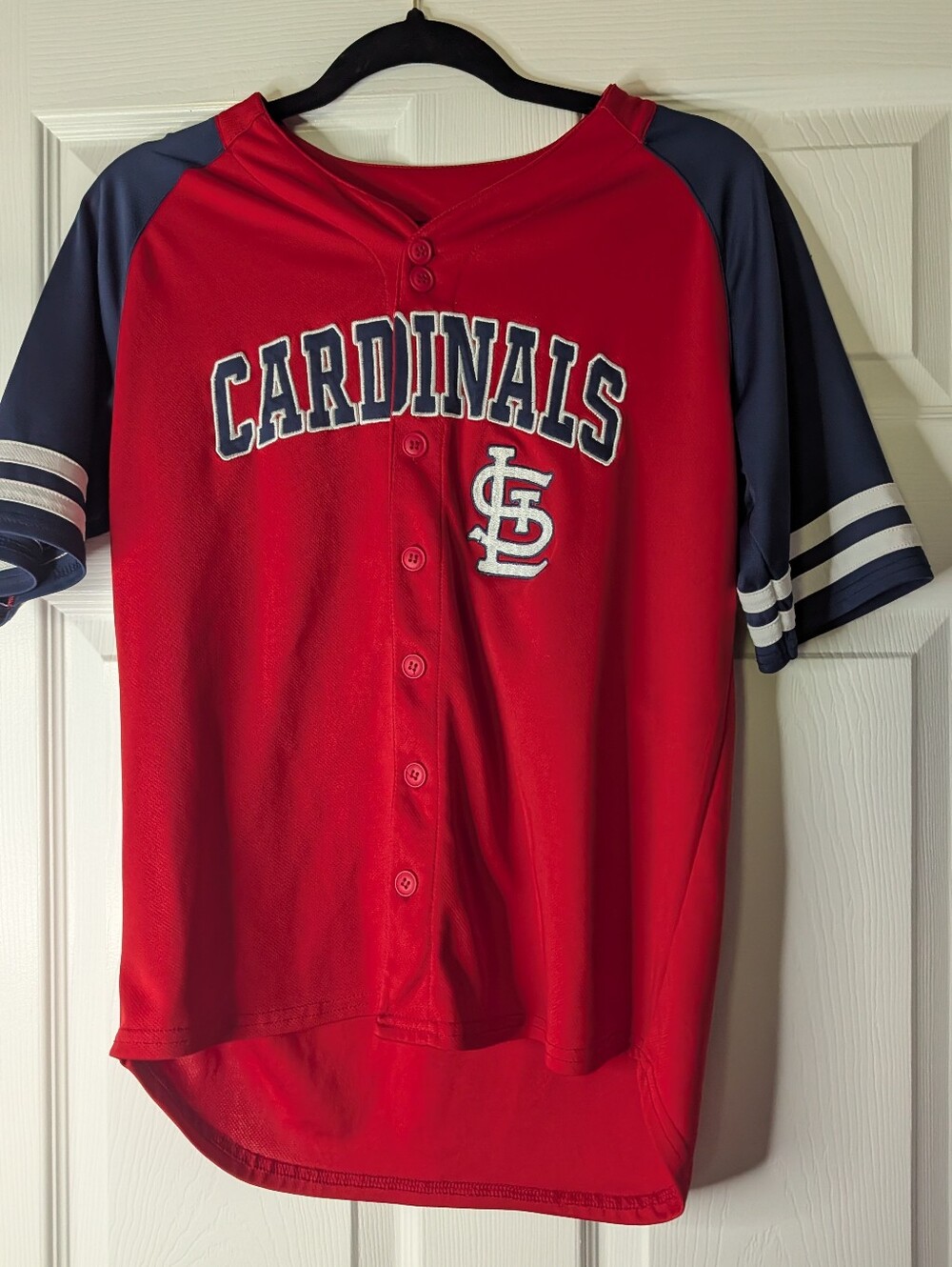 St. Louis Cardinals Youth Size 16 Baseball Jersey Red Navy MLB Genuine Merchandi